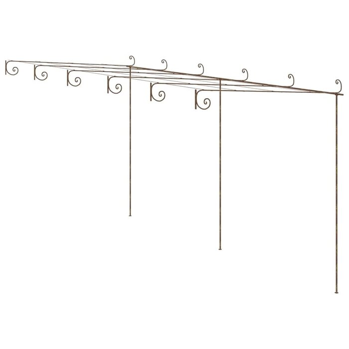 Gartenpergola aus Schmiedeeisen, antikbraun 6x3m - 35% Rabatt