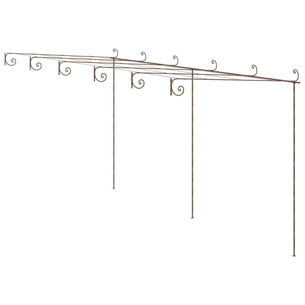 Gartenpergola aus Schmiedeeisen, antikbraun 6x3m - 35% Rabatt