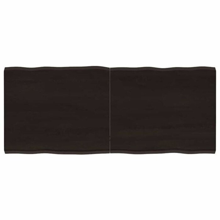 Massive Eichenholz Tischplatte mit Baumkante 120x50cm - 31% Rabatt