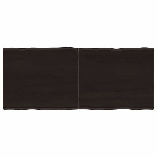 Massive Eichenholz Tischplatte mit Baumkante 120x50cm - 31% Rabatt
