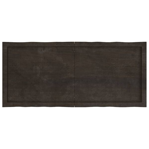 Massive Eichenholz Tischplatte mit Baumkante 120x50cm - 31% Rabatt