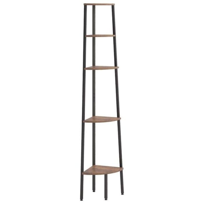 Eckregal 5 Ablagen 45,5x180cm, Holz/Stahl - 34% Rabatt - Ausgepackt