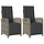 2er-Set Gartenstühle mit Fußstütze - Poly-Rattan Grau - 35% Rabatt