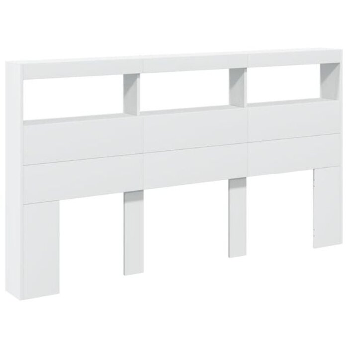 Bett-Kopfteil 180x102 cm mit LED & Stauraum - Weiß - 34% Rabatt