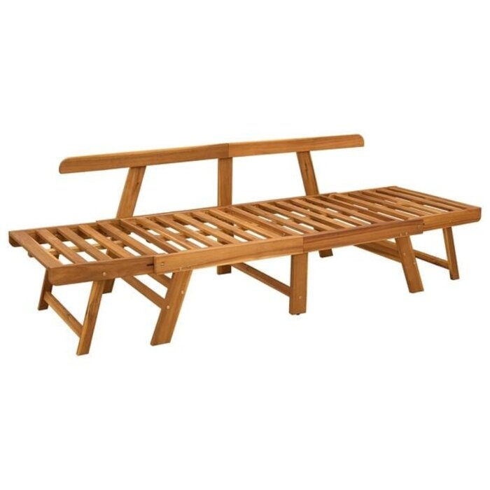 3-in-1 Gartenbank Akazienholz 162cm Dunkelgrau - 30% Rabatt