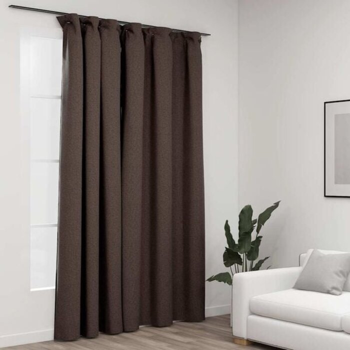 Vidaxl Verdunkelungsvorhang Leinenoptik Taupe 290x245cm - 33% Rabatt