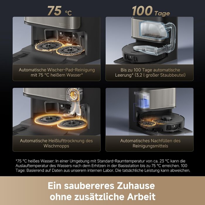 Dreame Saug- und Wischroboter L40s Pro Ultra, 19.000 Pa, Schwarz - 35% Rabatt