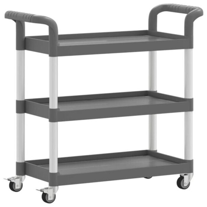 Vidaxl Servierwagen mit 3 Ebenen, 77x34x72 cm, Grau - 34% Rabatt