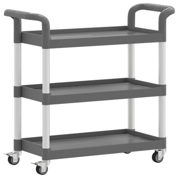 Vidaxl Servierwagen mit 3 Ebenen, 77x34x72 cm, Grau - 34% Rabatt