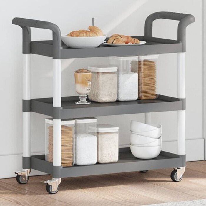 Vidaxl Servierwagen mit 3 Ebenen, 77x34x72 cm, Grau - 34% Rabatt