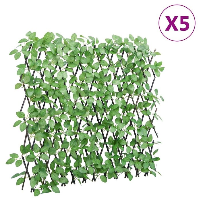 Vidaxl 5x Künstliche Efeu-Hecke, ausziehbar, Groen hout, M, 34% Rabatt