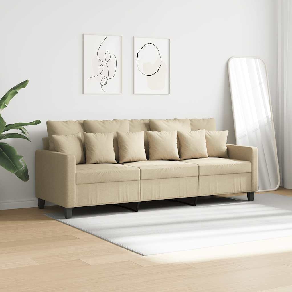 Vidaxl 3-Sitzer Sofa Creme 180 cm - 35% Rabatt - Ausgepackt & Neuwertig