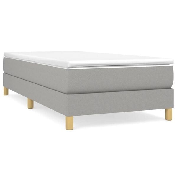 Vidaxl Bettgestell 100x200 cm Stoff Hellgrau - 34% Rabatt
