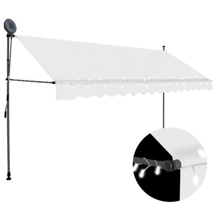 Vidaxl Manuelle Markise 350 cm Creme mit LED - 34% Rabatt