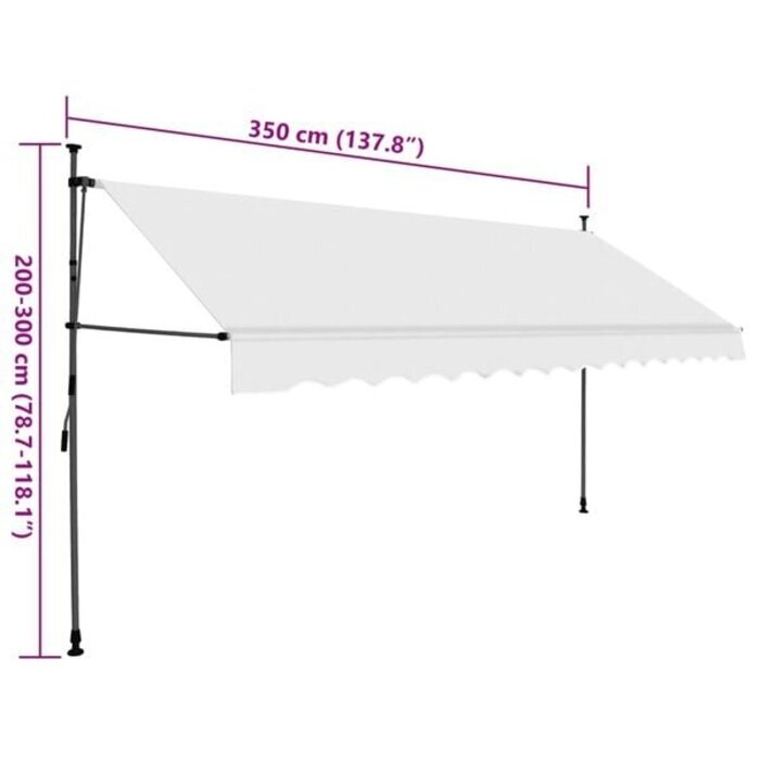 Vidaxl Manuelle Markise 350 cm Creme mit LED - 34% Rabatt