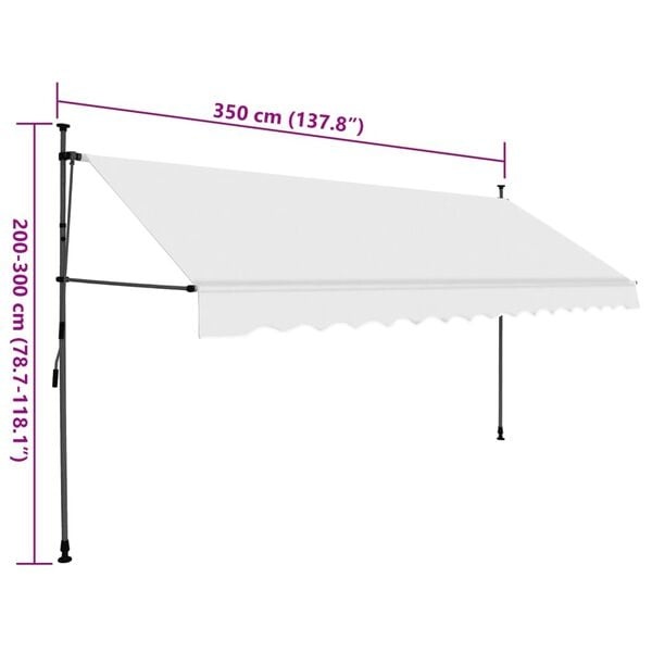 Vidaxl Manuelle Markise 350 cm Creme mit LED - 34% Rabatt