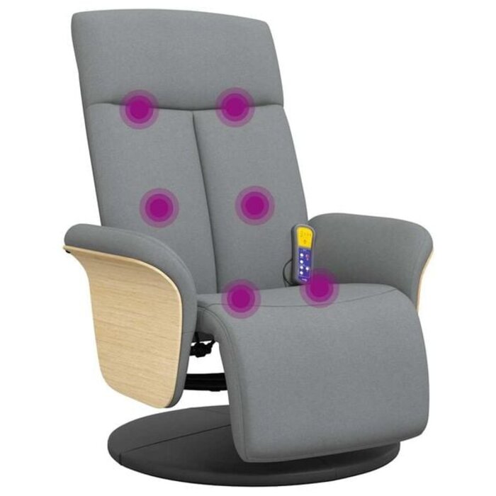 Vidaxl Massagesessel verstellbar, Hellgrau - 35% Rabatt