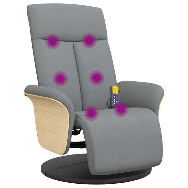 Vidaxl Massagesessel verstellbar, Hellgrau - 35% Rabatt