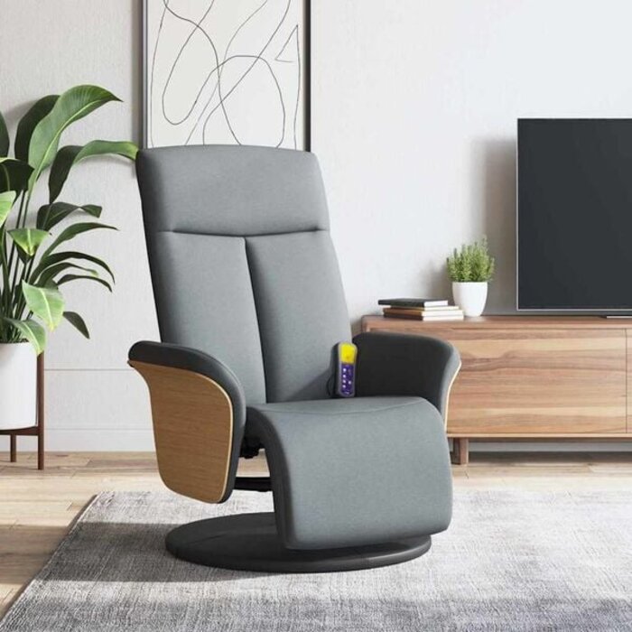 Vidaxl Massagesessel verstellbar, Hellgrau - 35% Rabatt