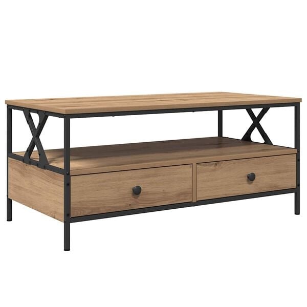 Vidaxl Moderner Couchtisch in Eichenoptik 100 x 51 cm - 34% Rabatt