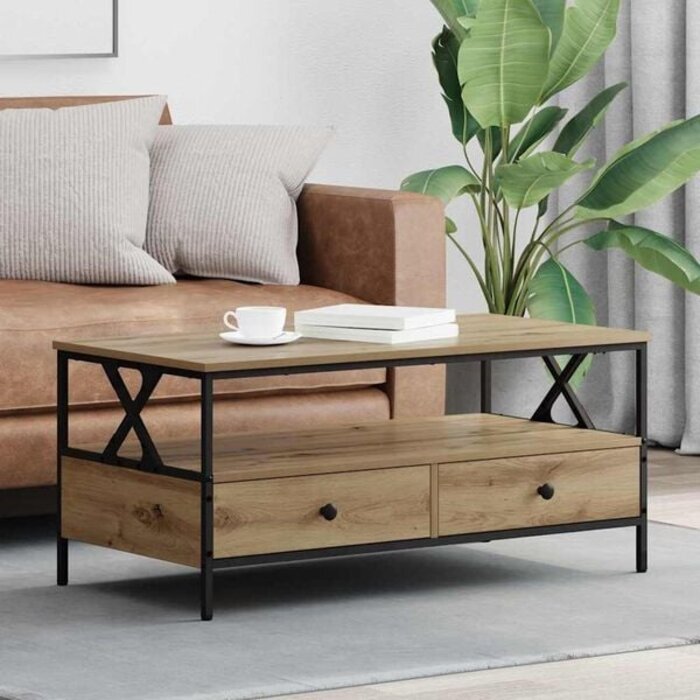 Vidaxl Moderner Couchtisch in Eichenoptik 100 x 51 cm - 34% Rabatt