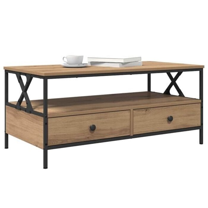 Vidaxl Moderner Couchtisch in Eichenoptik 100 x 51 cm - 34% Rabatt