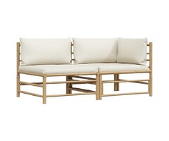 Vidaxl Bambus Lounge-Set 2-teilig - Cremeweiß - 35% Rabatt