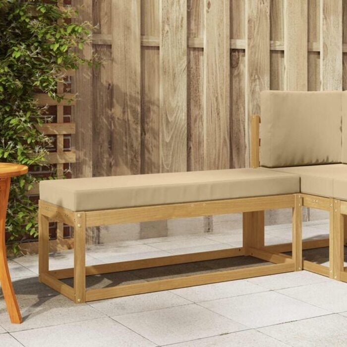 Vidaxl Gartenhocker Akazienholz Whitewash & Beige - 34% Rabatt