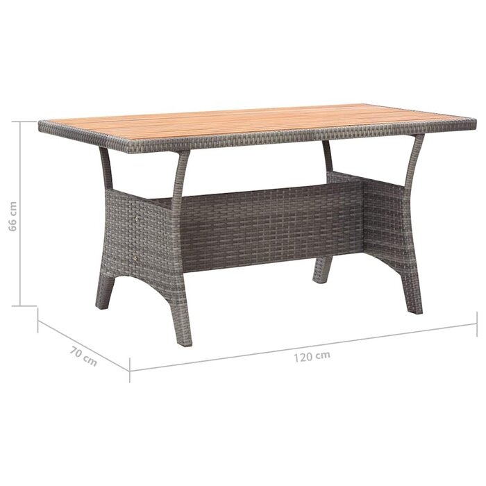 Vidaxl Gartentisch Akazienholz & Rattan 120x70cm - 35% Rabatt
