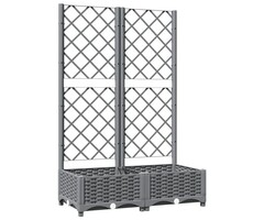Vidaxl Pflanzkübel mit Rankgitter 80x40cm - hellgrau - 33% Rabatt