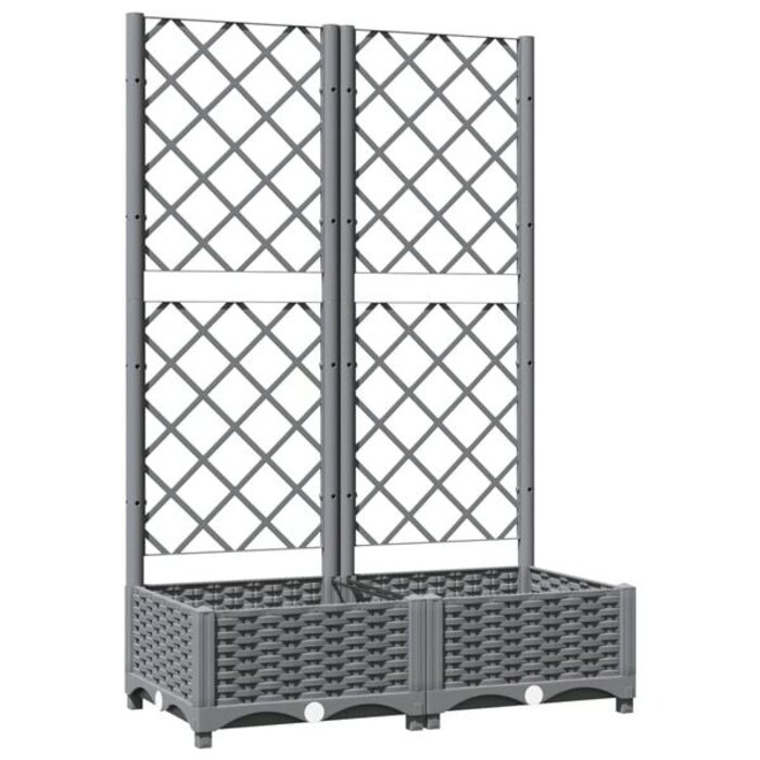 Vidaxl Pflanzkübel mit Rankgitter 80x40cm - hellgrau - 33% Rabatt