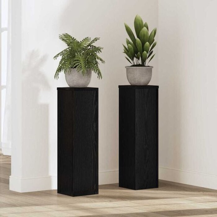 Vidaxl 2er-Set Pflanzenständer Schwarz Eiche 60 cm - 27% Rabatt