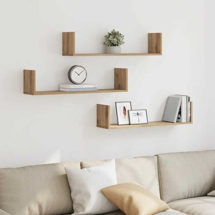 Vidaxl 33% Rabatt: Wandregal-Set 3-tlg. 80x18x18 cm in Artisan-Eiche
