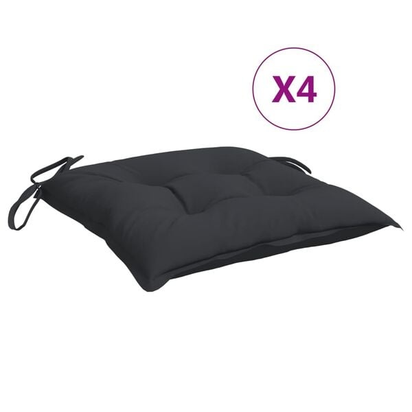 Vidaxl 4er-Set Stuhlkissen 40x40x7 cm Schwarz - 31% Rabatt