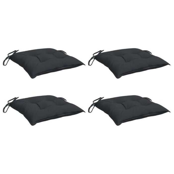 Vidaxl 4er-Set Stuhlkissen 40x40x7 cm Schwarz - 31% Rabatt