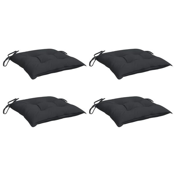 Vidaxl 4er-Set Stuhlkissen 40x40x7 cm Schwarz - 31% Rabatt