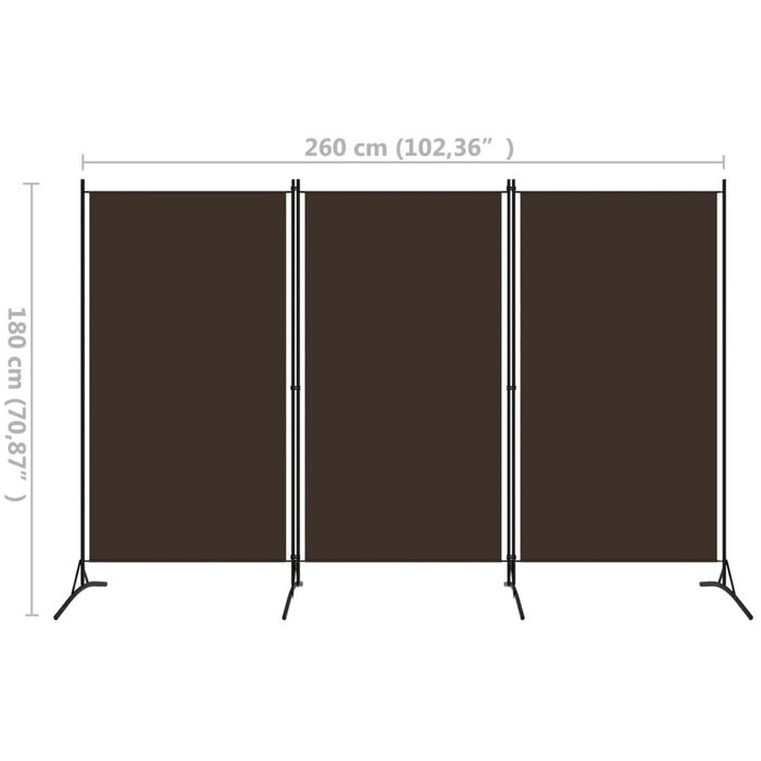 Vidaxl Spanische Wand 260x180 cm Braun Raumteiler - 32% Rabatt