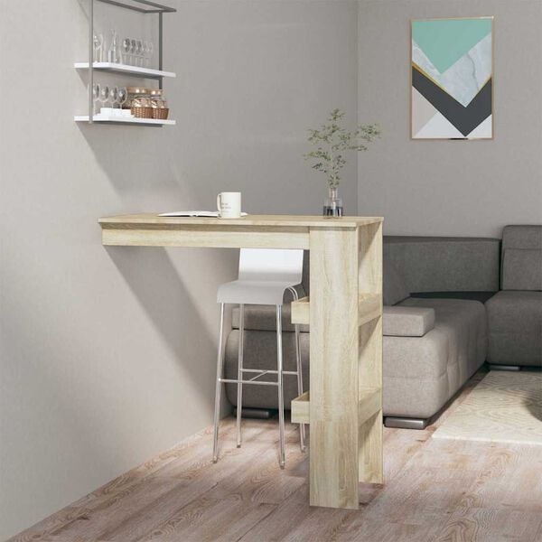 Vidaxl Wandmontierter Bartisch Sonoma-Eiche 102x45x103,5 cm - 34% Rabatt