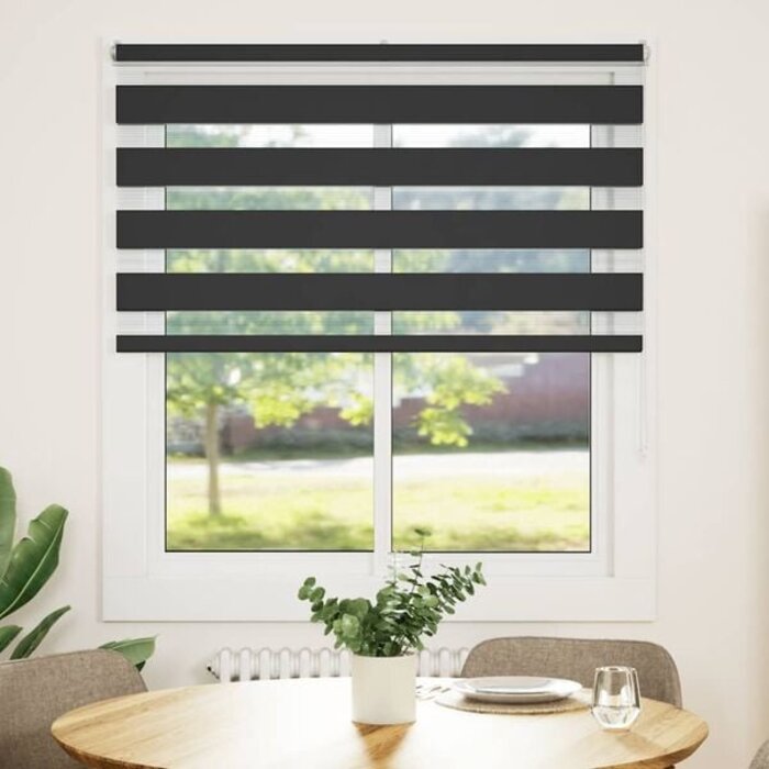 Vidaxl Doppelrollo Zebra 130x100 cm Schwarz - 31% Rabatt auf Retourenware