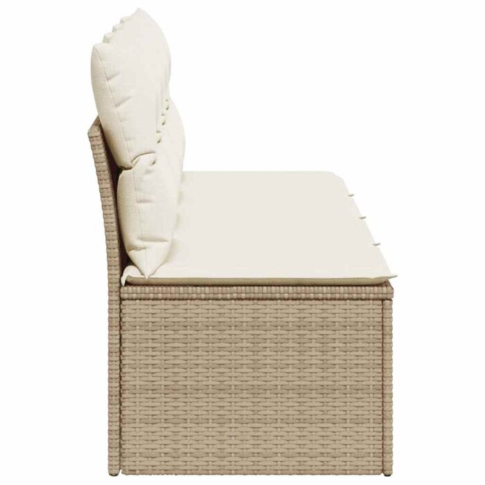 Vidaxl 4-Sitzer Gartenbank XL, Bruin beige, mit Kissen - 35% Rabatt