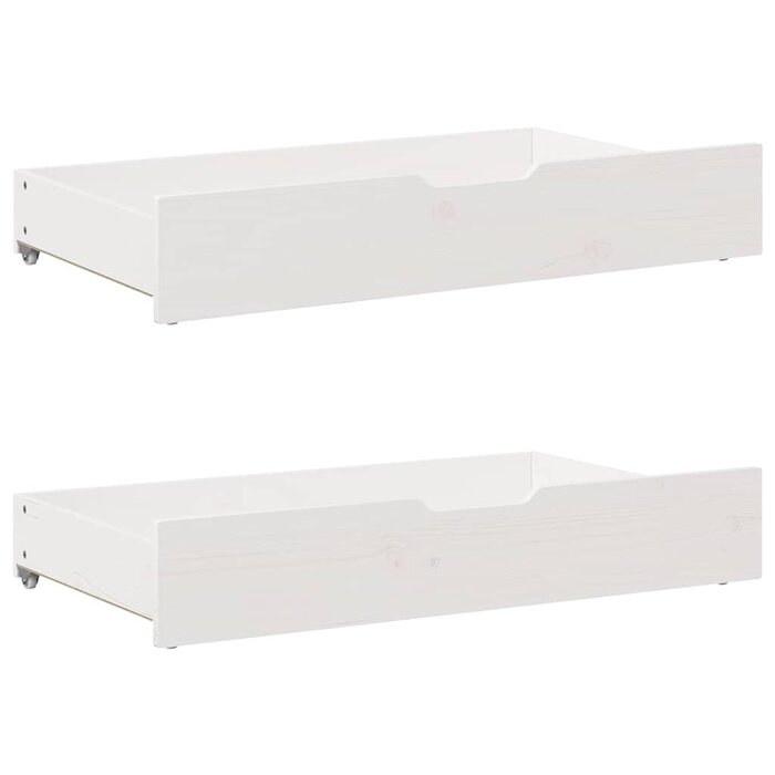 Vidaxl 2er-Set Bettkasten Kiefer Massivholz 90x55x16 cm Weiß - 34% Rabatt