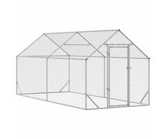 Vidaxl Großer Hühnerstall, verzinkter Stahl 400x170x177 cm - 35% Rabatt