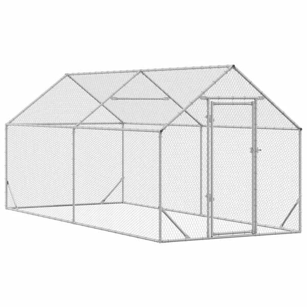 Vidaxl Großer Hühnerstall, verzinkter Stahl 400x170x177 cm - 35% Rabatt