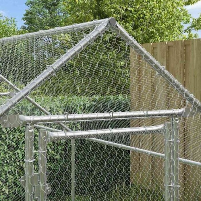 Vidaxl Großer Hühnerstall, verzinkter Stahl 400x170x177 cm - 35% Rabatt