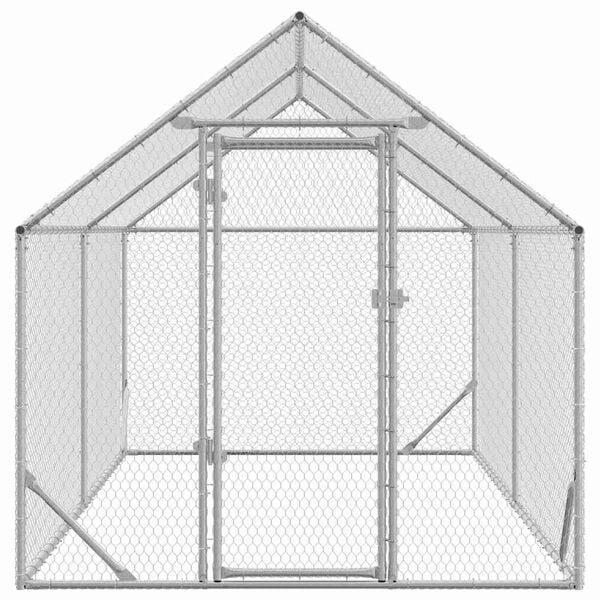 Vidaxl Großer Hühnerstall, verzinkter Stahl 400x170x177 cm - 35% Rabatt