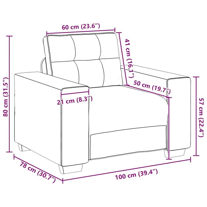 Vidaxl Samt-Sessel in Creme, XL, 100x78x80 cm - 35% Rabatt