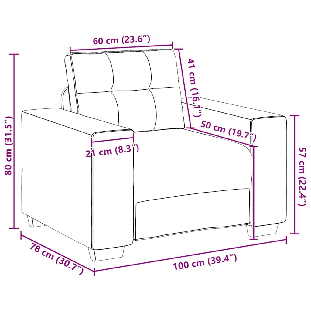 Vidaxl Samt-Sessel in Creme, XL, 100x78x80 cm - 35% Rabatt