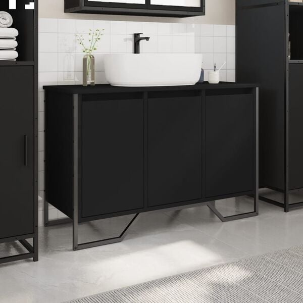 Vidaxl Waschtischunterschrank 91x35x60 cm Schwarz - 34% Rabatt