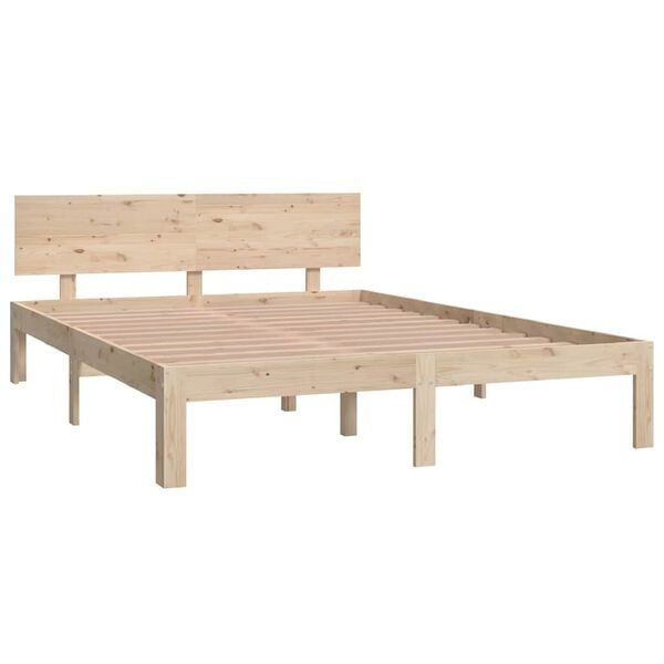 Vidaxl Massivholz-Bettgestell 140x200 cm aus Kiefer - 34% Rabatt