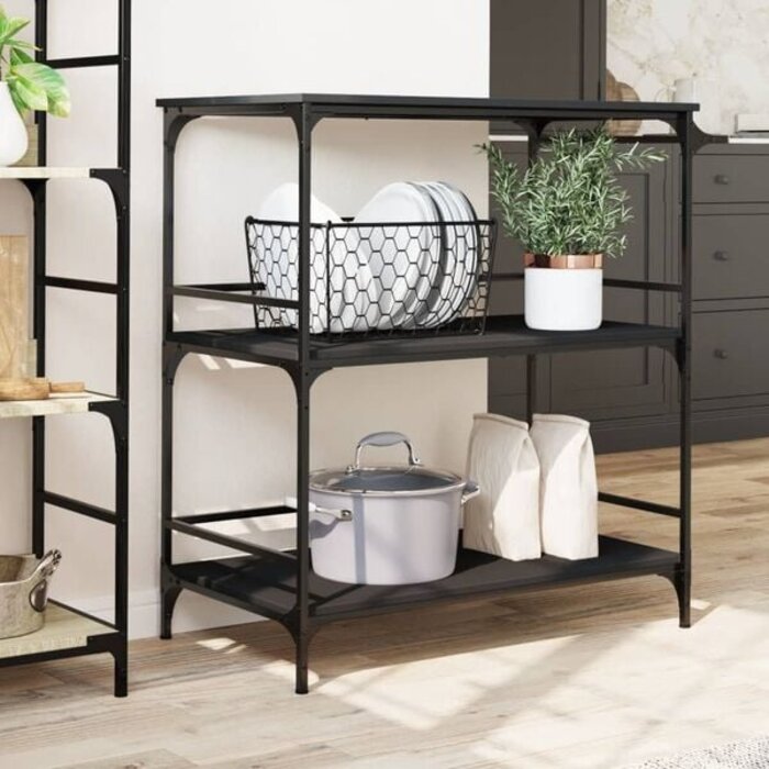 Vidaxl Küchenwagen schwarz 100,5x50x105 cm - Ausgepackt - 34% Rabatt
